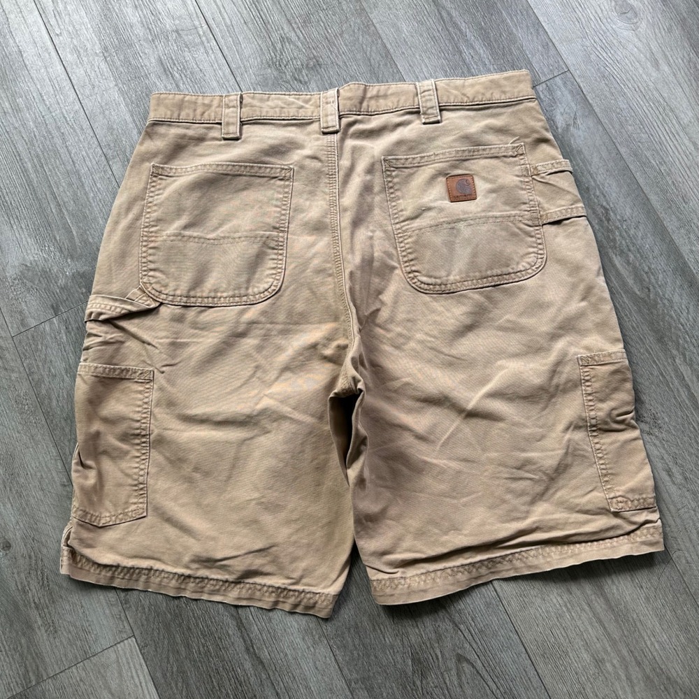 Carhartt Cargo Shorts Tan Size 36 Original Fit mens y2k workwear B147
